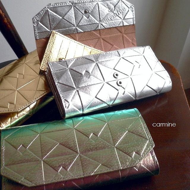 ノベルティ Carmine カーマイン 箔押し レザー 折り紙 ウォレット 長財布 Lwor シルバー ゴールド オーロラ Lwor Ac Lounge 通販 Yahoo ショッピング