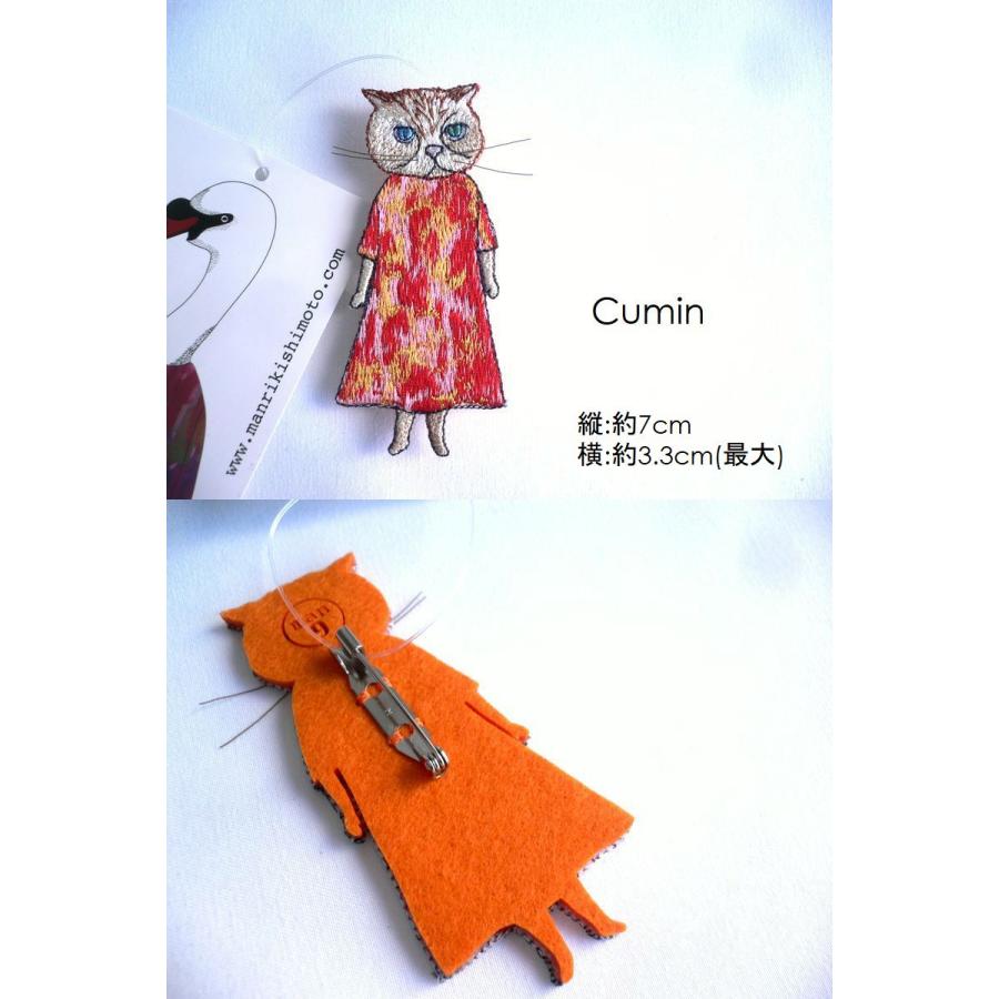 mannine マンナイン ブローチ フェルト 刺繍 バッジ ネコ猫