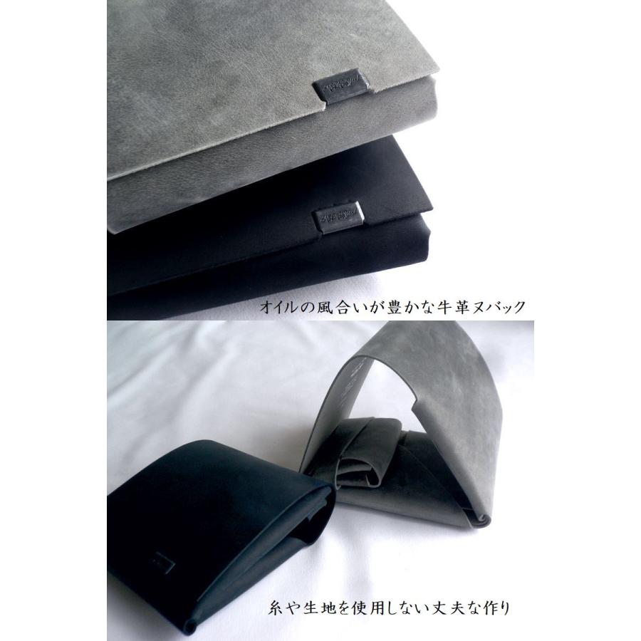 所作 shosa 折り財布 ショートウォレット2.0 オイルヌバック レザー SH201NU グレー ネイビー ブラック | 所作 | 03