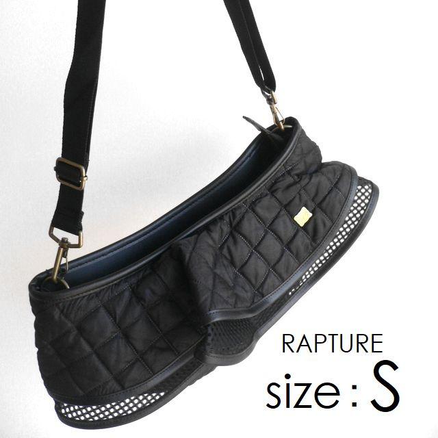 Rapture ショルダーバッグ 黒 キルティング フリルバッグ
