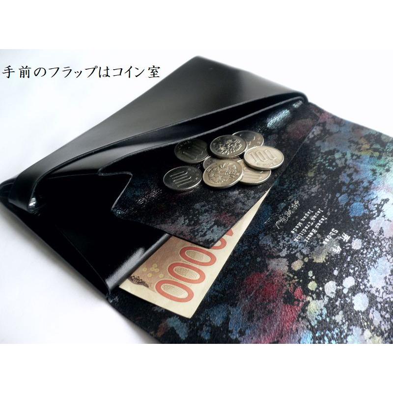 所作（shosa） 長財布 ロングウォレット オーロラ 孔雀 箔押し aurora