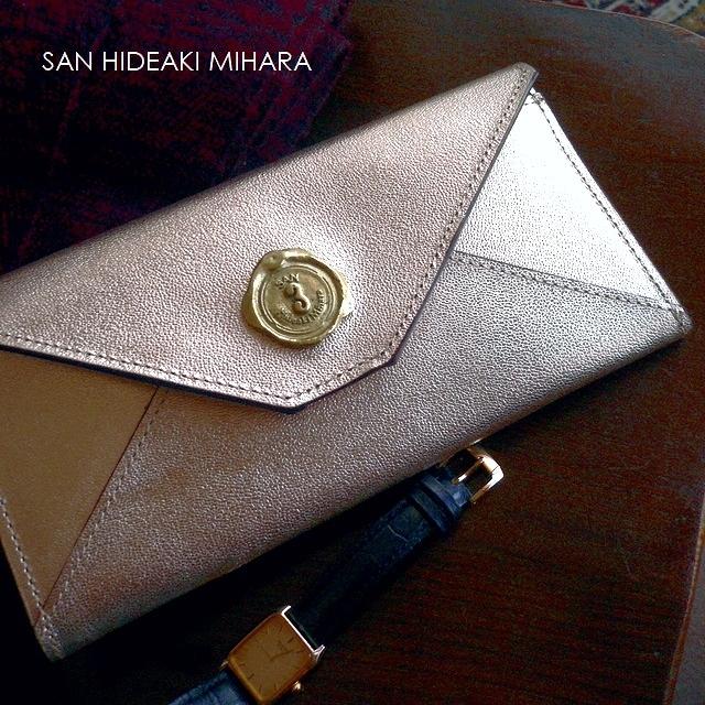 SAN HIDEAKI MIHARA ノベルティ サンヒデアキミハラ 牛革 箔押し SAN HIDEAKI MIHARA ノベルティ サンヒデアキミハラ 牛革 箔押し