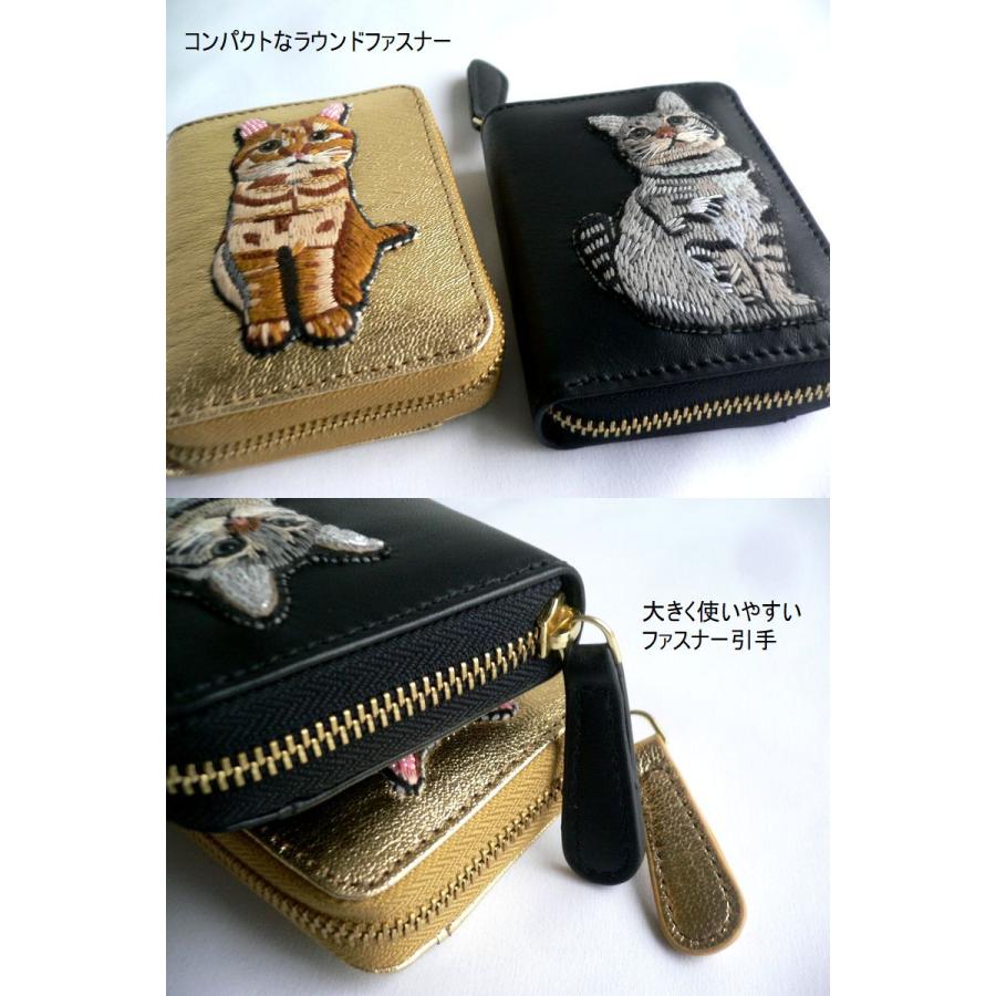 【未使用】　tamao world 折り財布　猫 イエローゴールド tamao world ねこ3つ折りミニ財布
