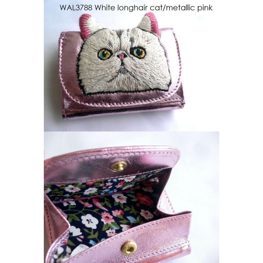 tamao world 折り財布 猫 ネコ ねこ ミニ財布 シルバー tamao world（タマオワールド） 折り財布 猫 ネコ ねこ ミニ財布 3234
