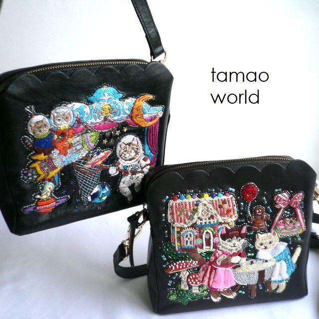 tamao world タマオワールド バッグ 刺繍 スカラップ ショルダー tamao world タマオワールド バッグ 刺繍 スカラップ ショルダー
