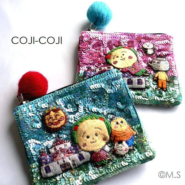 tamao world タマオワールド スパンコール 刺繍 ポーチ コジコジ tamao world タマオワールド スパンコール 刺繍 ポーチ コジコジ