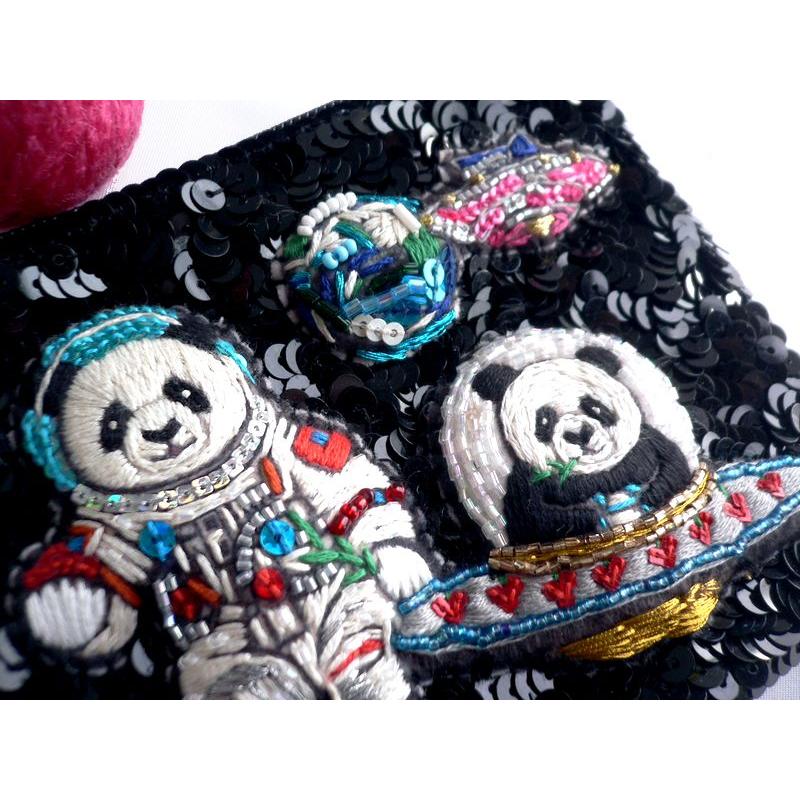 tamao world（タマオワールド） スパンコール 刺繍 ポーチ POC 3857
