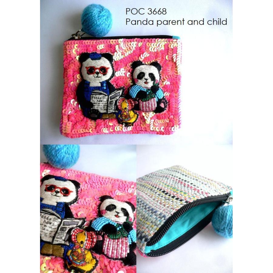tamao world（タマオワールド） スパンコール 刺繍 ポーチ POC 3857