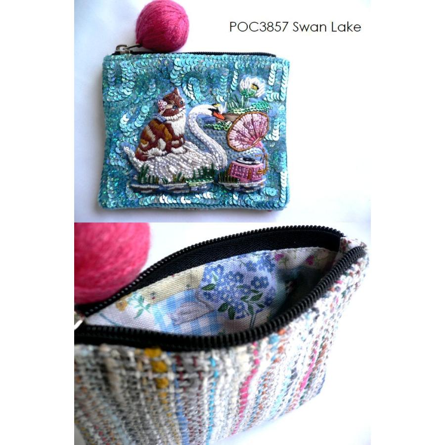 tamao world（タマオワールド） スパンコール 刺繍 ポーチ POC 3857