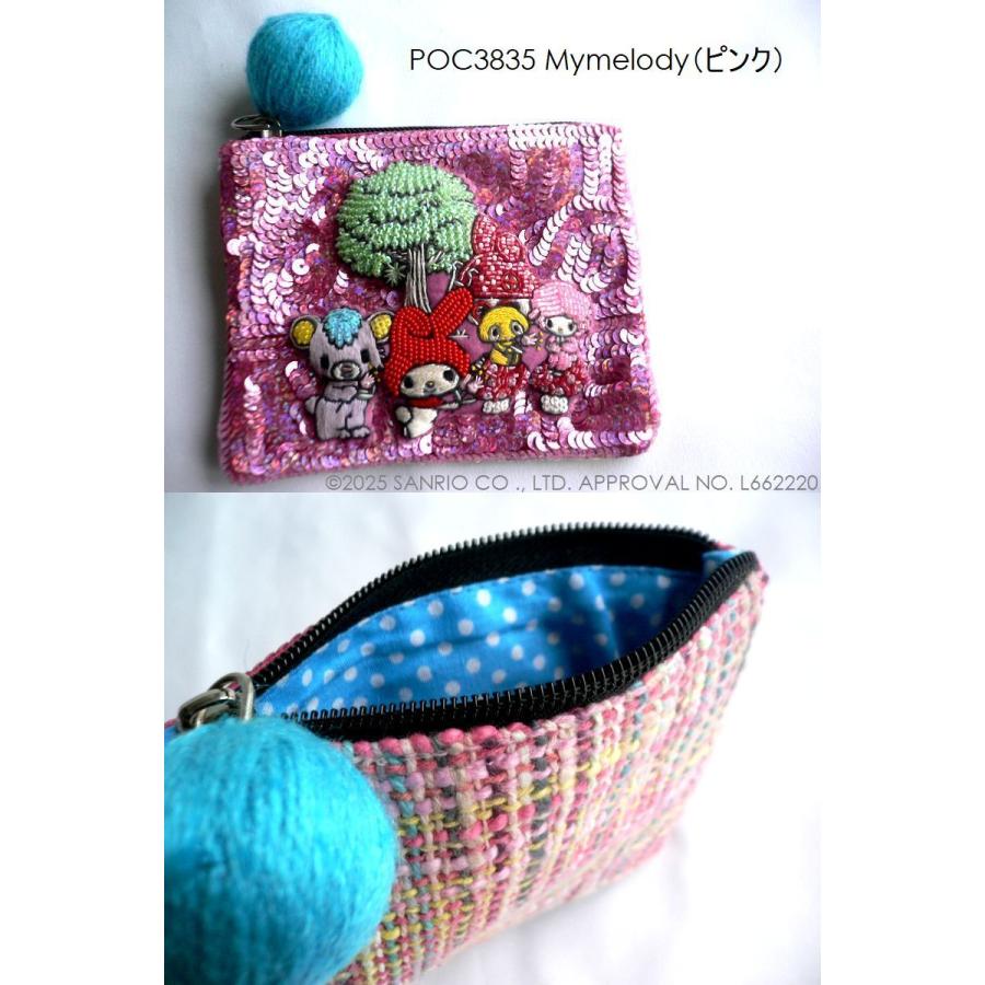 タマオワールド サンリオ ハローキティ スパンコール ポーチ tamao world タマオワールド スパンコール 刺繍 ポーチ SANRIO