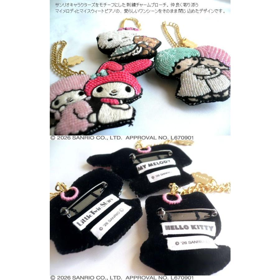 タマオ 刺繍キャラクターブローチ＆チャーム3点セット tamao world（タマオワールド） スパンコール 刺繍 バッグチャーム