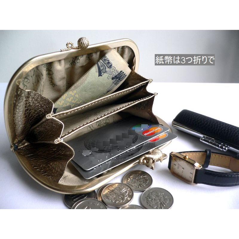 SAKURAYAMA サクラヤマ 折り財布 ミドル 牛革 レザー がま口 SAKURAYAMA サクラヤマ 折り財布 ミドル 牛革 レザー がま口