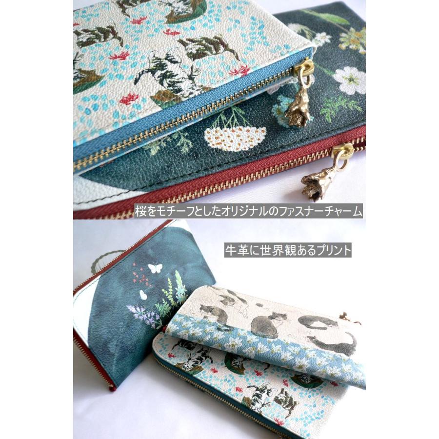 SAKURAYAMA “ネコとクロコの長財布” SAKURAYAMA | LF財布 (L) くろまめ猫 | 長財布 - c a b i n e t