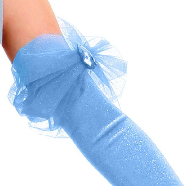 プリンセス・お姫様 コスプレグッズ ブルーのロンググローブ 手袋 子供用シンデレラ等に｜acomes｜02