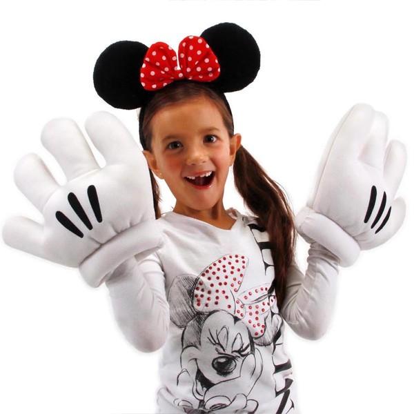 ミニー マウス 耳 ＆ 手袋 セット 子供用 ディズニー 白い 大きい ハロウィン コスプレ パーティー ミッキー 友達 ガールフレンド 彼女｜acomes