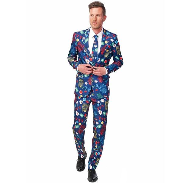 派手 カラフル ギャンブル 男 大人用 カジノ メンズ スーツ お笑い コメディアン 漫才 舞台 衣装 イベント スロットマシン オッポス コスプレ