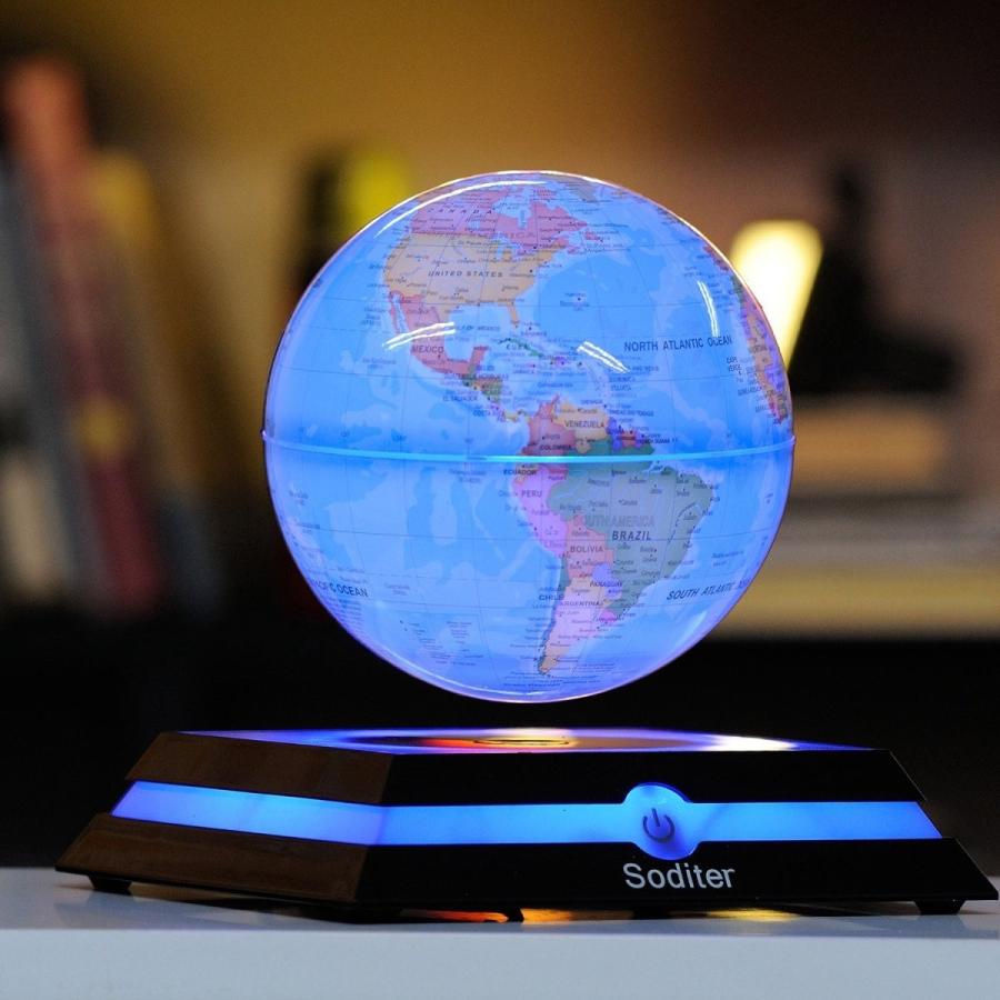 浮かぶ 光る 地球儀 LED おもちゃ Soditer製 サイエンストイ 知育玩具 世界地図 教育 グッズ