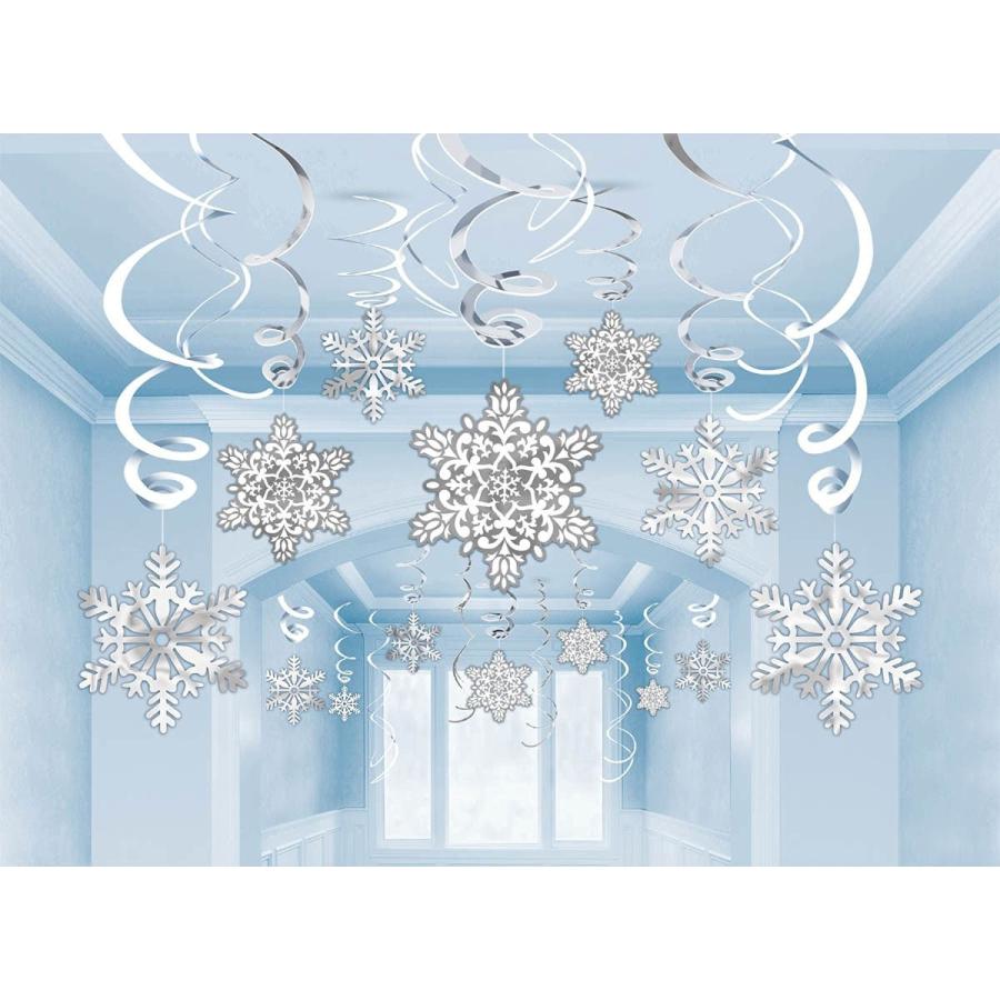 クリスマス デコレーション グッズ 天井飾り 雪模様 雪の結晶 くるくる スワール 30セット 537 アカムスyahoo 店 通販 Yahoo ショッピング