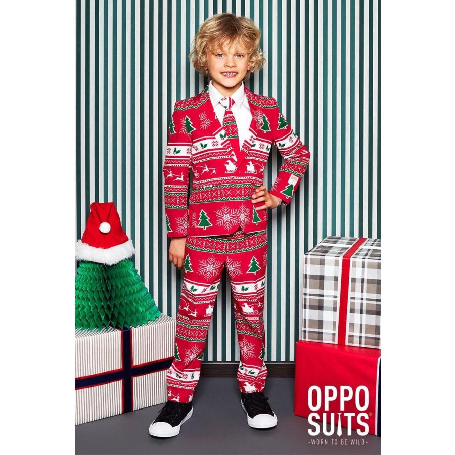 コスプレ 子供 衣装 男の子 人気 Opposuits オッポスーツ 小学生 Winter Wonderland 赤 クリスマス 総柄 パーティ 仮装 コスチューム ファンシースーツ Andsa Fr