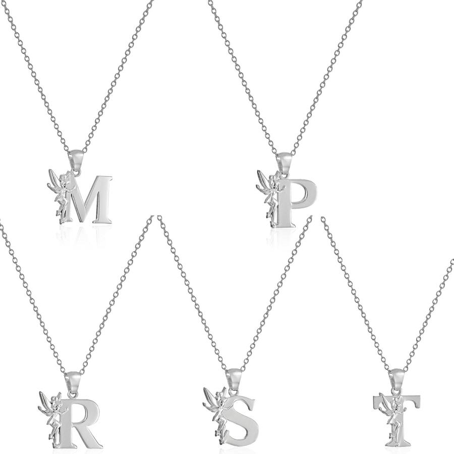 ディズニー ジュエリー ティンカーベル イニシャル シルバー ペンダント ネックレス アクセサリー ホワイトデー お返し ギフト プレゼント 529 アカムスyahoo 店 通販 Yahoo ショッピング