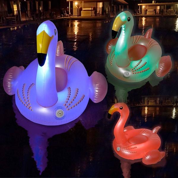 売り販促品 ナイトプール 光る ジャイアント フラミンゴ Led ライトアップ フロート 浮き輪 スーパーセール品 Www Bst Tours Com