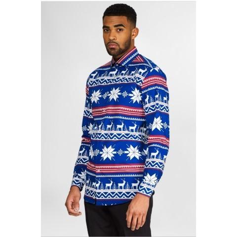 新品 オッポスーツシリーズ 派手メンズシャツ 大人 赤鼻のトナカイ クリスマス ルドルフ シャツ メンズ 派手 オッポスーツ シャツ カジュアルシャツ