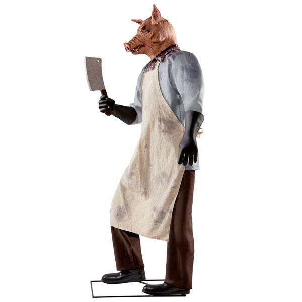 恐怖 肉屋のブタ 豚 巨大 195cm 飾り デコレーション 包丁 喋る 動く 不気味 ハロウィン パーティ お化け屋敷 ホラー クリスチャン ウルブリヒト くるみ割り人形 サンタクロース チェッカー 49cm / 19.3インチ 【並行輸入】
