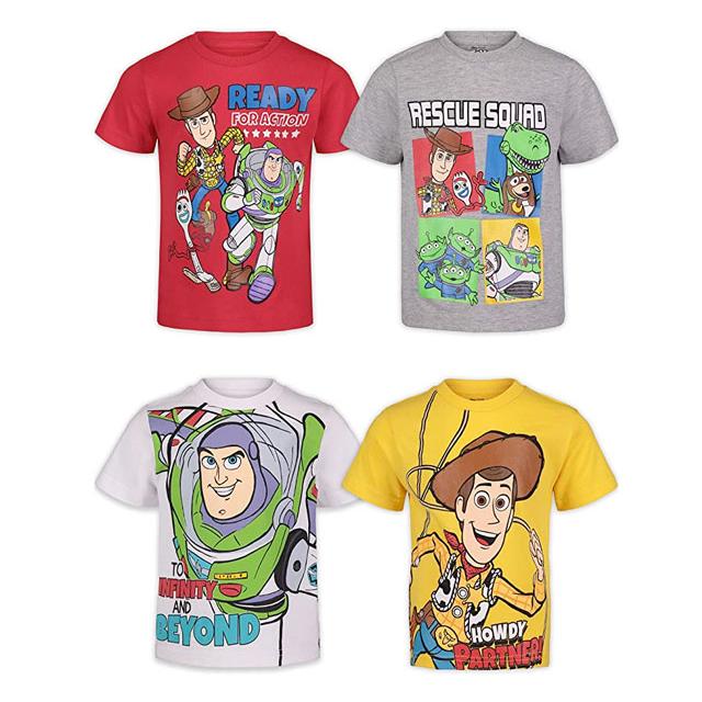 偉大な トイストーリー Tシャツ 4枚セット 子供 ボーイズ ディズニー ウッディ バズ フォーキー 安い Cepici Gouv Ci