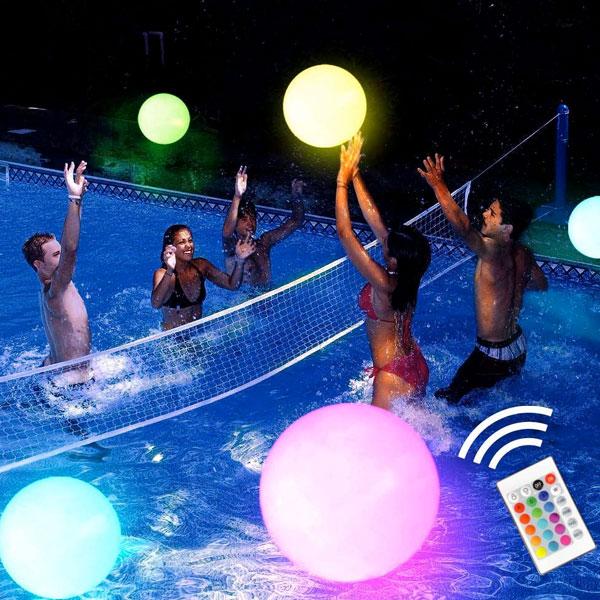 ナイトプール グッズ 光る ビーチボール リモコン付き パーティー イルミネーション ライト 照明 デコレーション 飾り 装飾 LEDライト