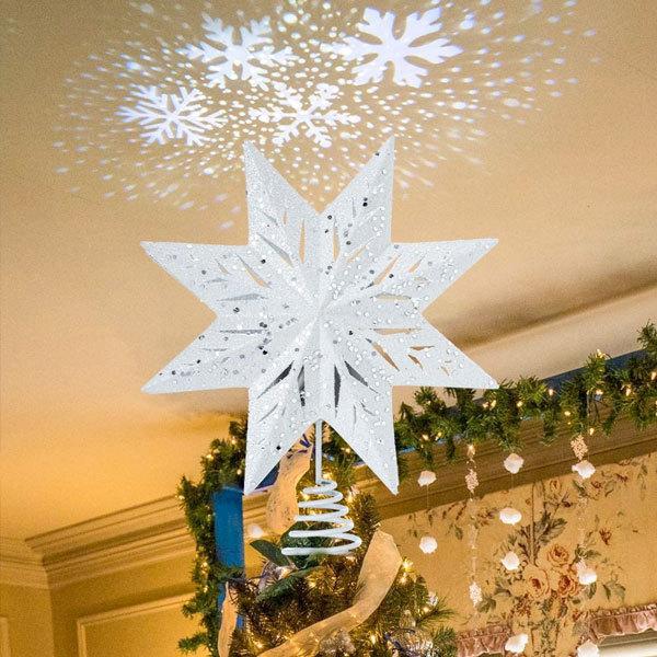 最安値に挑戦 クリスマス 飾り Led ライトアップ クリスマスツリートッパー スノーフレークプロジェクターライト付き 絶対一番安い Zoetalentsolutions Com