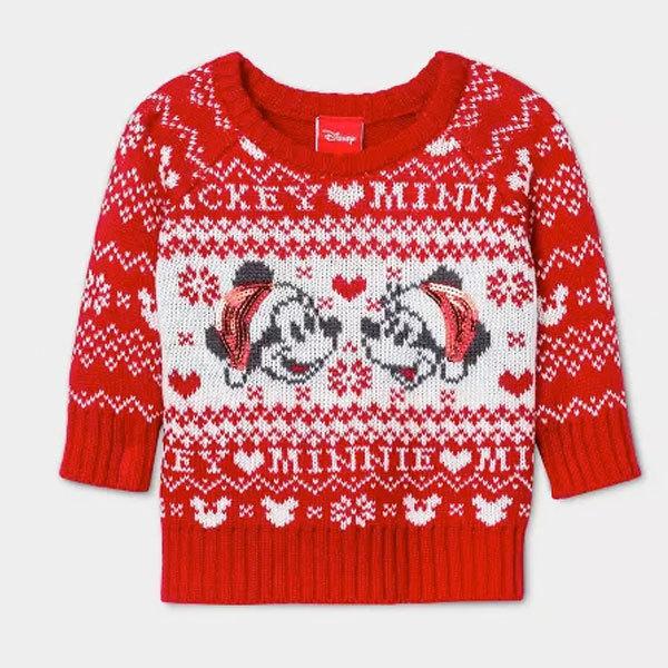 アグリーセーター クリスマス ベビー 子供 ミッキー ミニー セーター パーティー ディズニー 赤 レッド アカムスyahoo 店 通販 Yahoo ショッピング