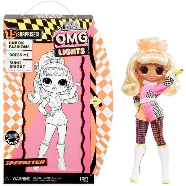 LOLサプライズ グッズ ライト O.M.G. スピードスター ファッションドール with 15サプライズ プレゼント ギフト おもちゃ 人形 エルオーエル ブラックライト