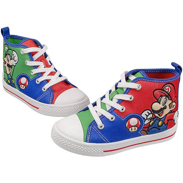 数量限定 スニーカー キッズ 子供靴 スーパーマリオ マリオ ルイージ ハイカットスニーカー レースアップシューズ 3d 男の子 誕生日 クリスマス プレゼント 最新情報 Kwsrbd Com