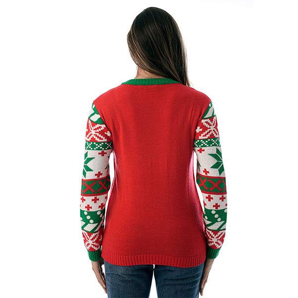 クリスマスセーター ニットセーター レディース 女性 クルーネック 長袖 プルオーバー クリスマスツリー 赤 ダサい 面白い アグリーセーター アカムスyahoo 店 通販 Yahoo ショッピング