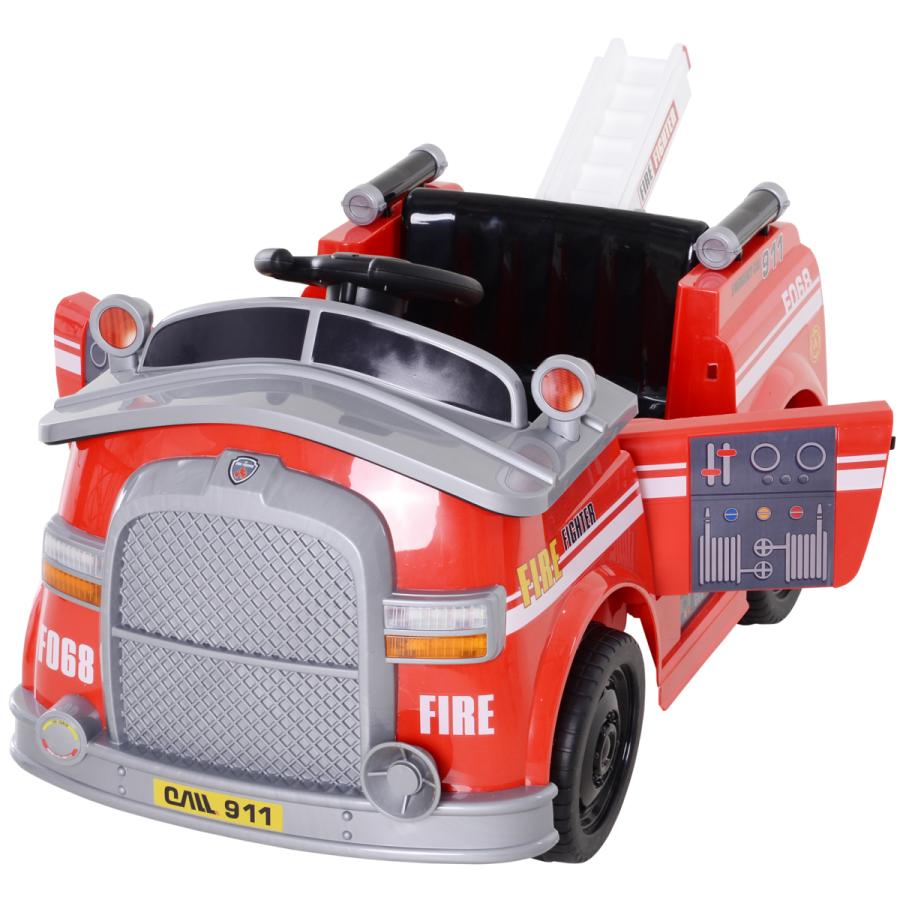 おもちゃ 電動 乗用 消防車 はしご車 自動車  子供 乗用玩具 音楽付き ライトアップ (バッテリー無し)