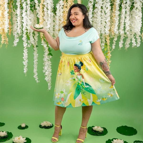 スカート ディズニー プリンセス ティアナ レディース 女性 服 サンディー プリント パステル イエロー かわいい キャラクター ラウンジフライ アカムスyahoo 店 通販 Yahoo ショッピング