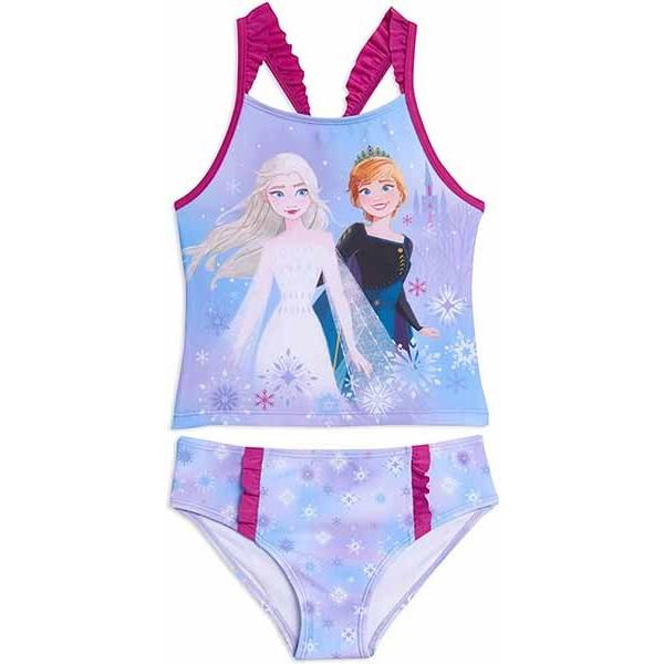 アナと雪の女王 水着 女の子 Upf50 タンキニトップ ビキニパンツ 子供 キッズ 4歳 6歳サイズ エルサ アナ ディズニー プリンセス