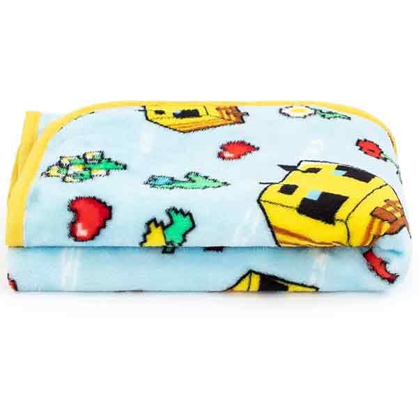 マインクラフト ブランケット ピロー セット スーパーソフト ひざ掛け 枕セット 枕 子供 ビー ハチ 通常便は送料無料 77842アカム