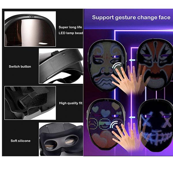 カスタマイズ可能 LED シャイニング マスク Bluetooth 対応 オリジナル パーティ マスク LED シャイニング マスク Bluetooth