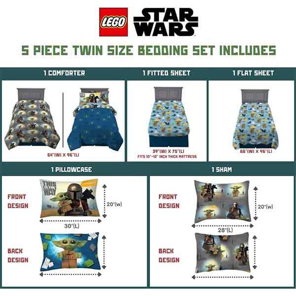 スターウォーズ マンダロリアン 寝具 ５点 セット シングルサイズ 掛け布団 シーツ １枚 8cm