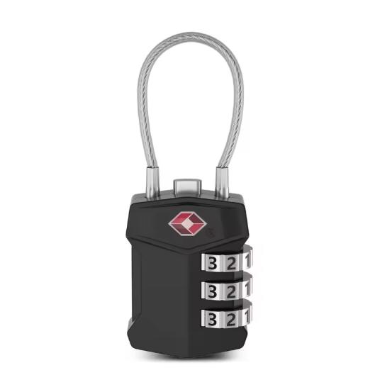 TSA承認 3桁 ケーブル 南京錠 旅行用 スーツケース ダッフルバッグ ロック ザックカバー用 | 