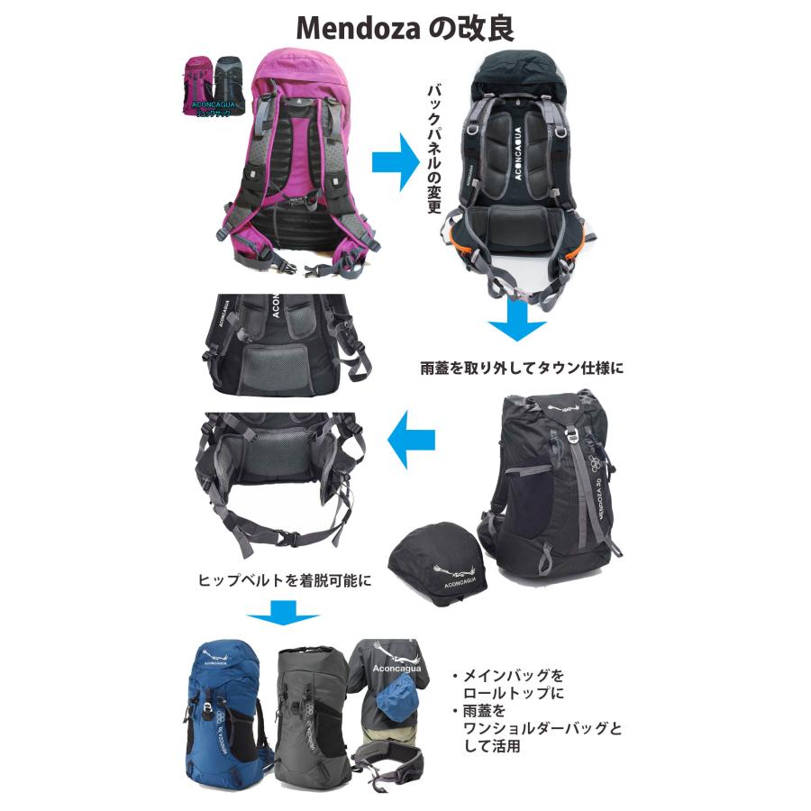 登山 リュック 30リットル Aconcagua 30L 日帰り リュックサック ハイキング 機内持ち込み アコンカグア レインカバー付き 黒 青｜aconcagua｜17