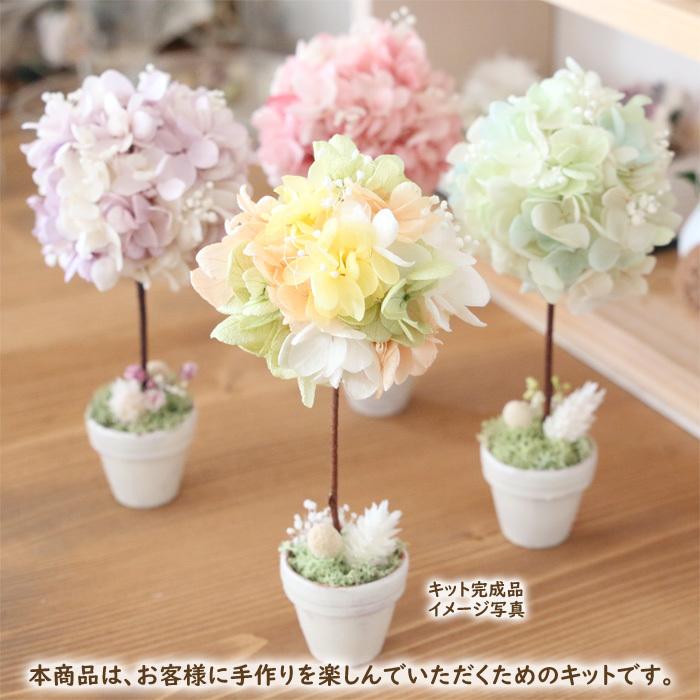売り切れ必至 手作りキット ミニトピアリー フラワーキット ミックス プリザーブドフラワー アジサイ パステル かわいい Aynaelda Com