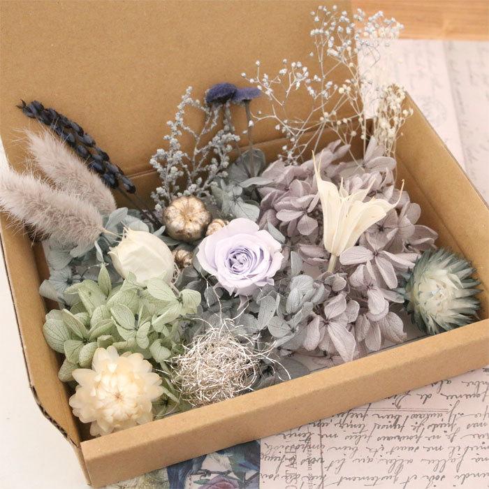 ふわふわkota32　ユーカリ　ラグラス　ドライフラワー　花材　セット 花材セット ラベンダーグレー 【 詰め合わせ ハーバリウム キット