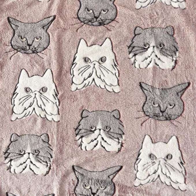 ブランケット ファニーブランケット M CAT FACE 蓄光 光る 毛布 暖かい