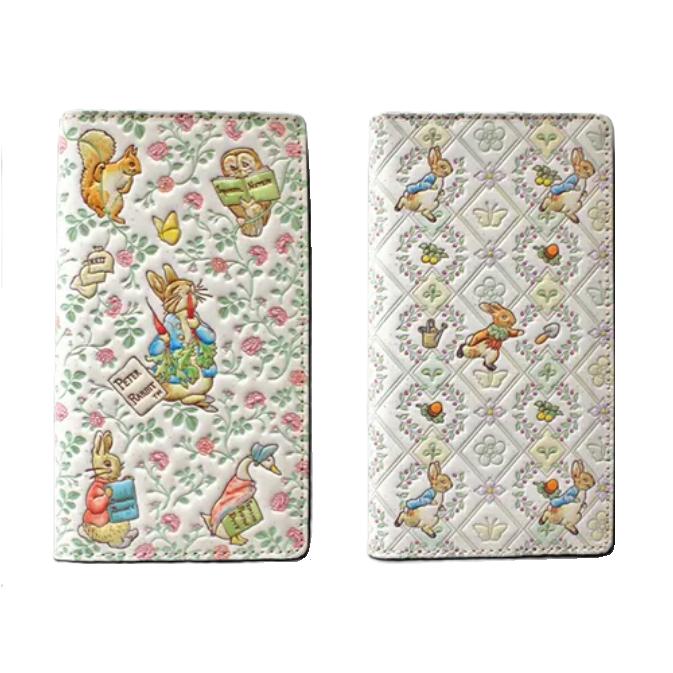 新品☆浅草文庫 ボタニカル柄 手帳型 スマホケース 本革 グリーン