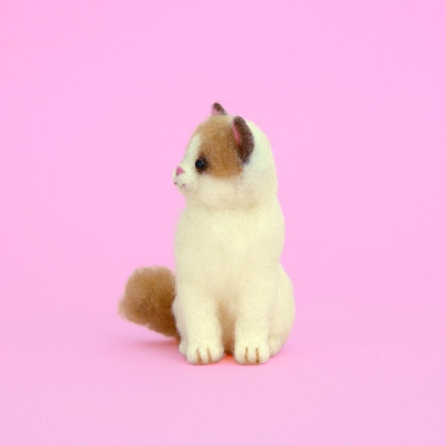 羊毛フェルト お手手ちゃんちょんラグドール ハマナカ 手芸キット アクレーヌでつくるCAT 猫マスコット 羊毛