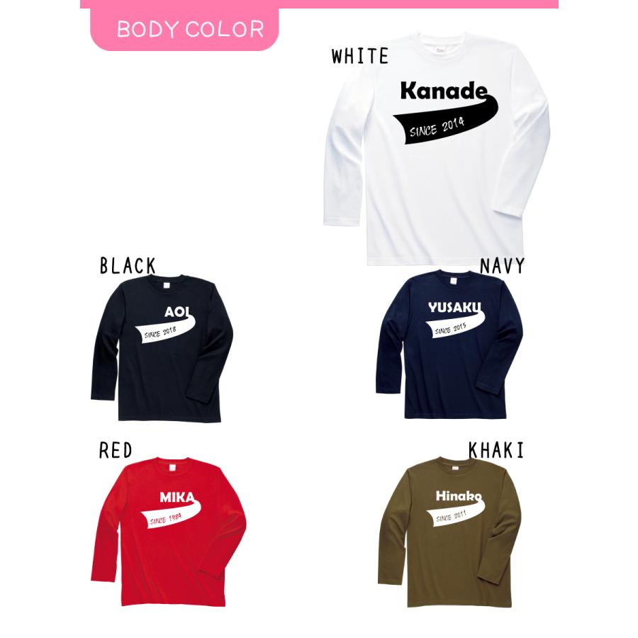 名入れTシャツ シンプルフラッグ柄で名入れ　産まれ年が入れれます 長袖Tシャツ　ロングスリーブ　メンズ服　ジュニア　プリントTシャツ |  | 05