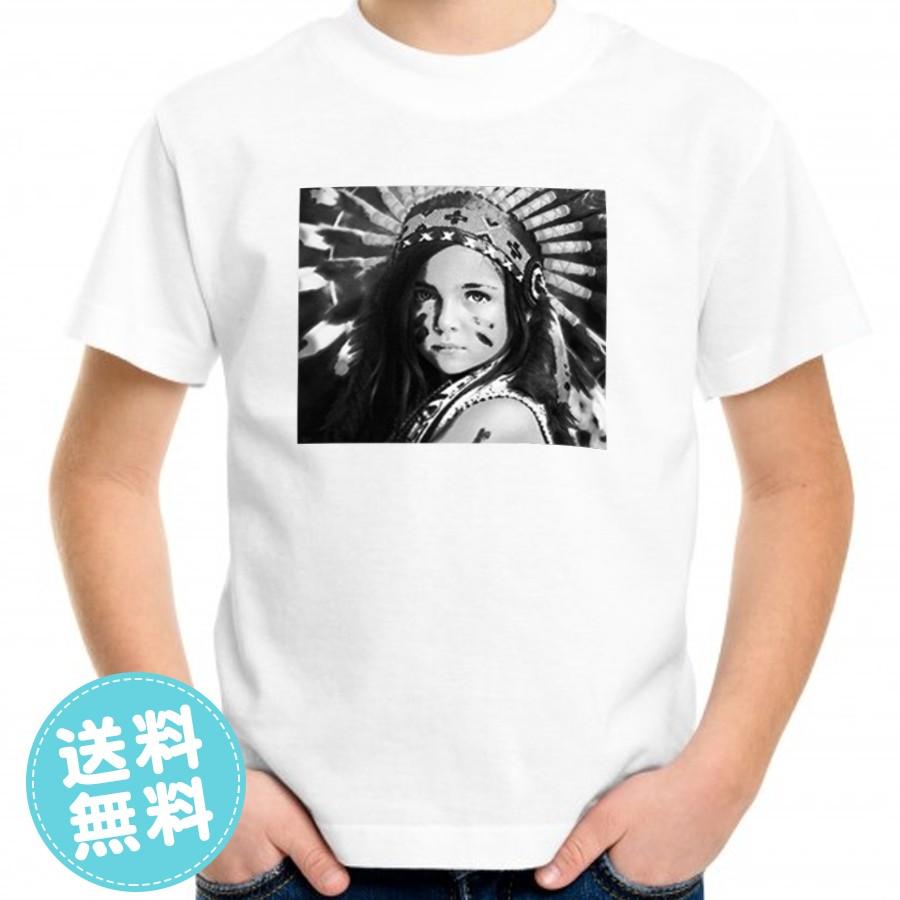 親子ペアルックもできるデザインプリントtシャツ インディアンイラスト入り キッズ服 子供服 メンズ服 レディース服 送料無料 Print T 015 Aカレッジ 通販 Yahoo ショッピング
