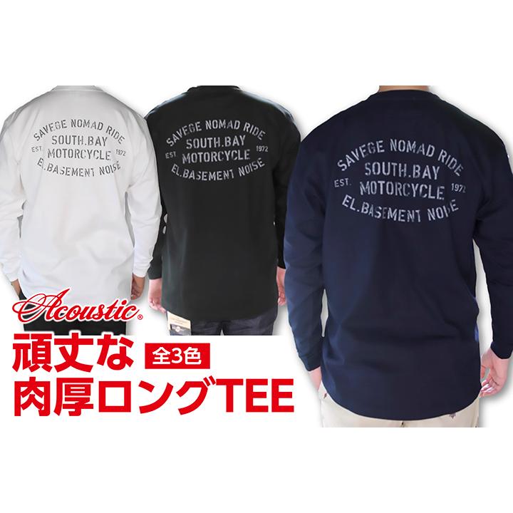 Acoustic（アコースティック） MOTORCYCLE L/S TEE 頑丈な肉厚ロングT 